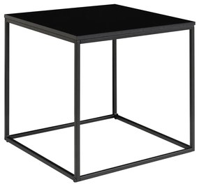Vita dohányzóasztal fekete, fekete kerettel, 45x45x45 cm