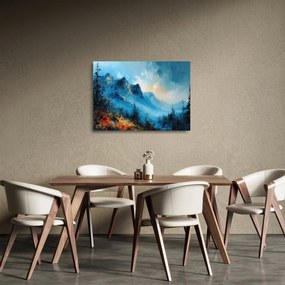 Üveg kép - Hegyek festése (70x50 cm)