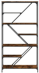 füstös tölgy szerelt fa és acél könyvespolc 91x36x176 cm