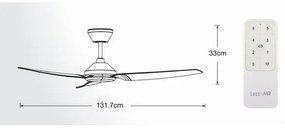 Lucci air 21616349 - Mennyezeti ventilátor POLIS IP55 fekete + távirányítás