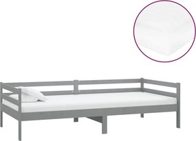 vidaXL szürke tömör fenyőfa dívány matraccal 90 x 200 cm