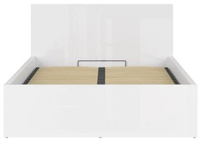 Franciaágy 140 cm Tetrix 8 (fényes fehér) (ágyráccsal) (tárolóhellyel). 1098488