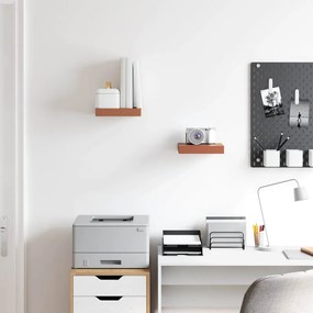 Falpolc Falra szerelhető 2 pcs Piros 23 x 23,5 x 4 cm Faanyag