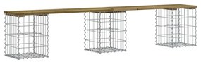 impregnált fenyőfa gabion kerti pad 203 x 31 x 42 cm