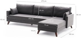 Széthúzható kanapé Bellina 1 (antracit) (J). Akció -22%. 1063019