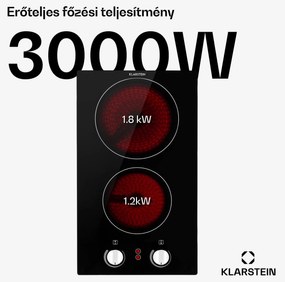 Klarstein EasyCook Domino, üvegkerámia főzőlap, 3000 W, forgó szabályozó, fekete