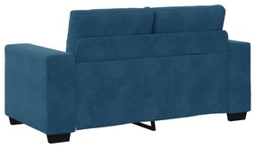 vidaXL Kanapé 3 pcs Kék Lábbal kevert anyag