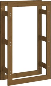 vidaXL mézbarna tömör fenyőfa tűzifatartó állvány 60 x 25 x 100 cm