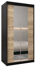 Ruhásszekrény 100 cm Toki 1 (matt fekete + szonoma tölgy). 1064880
