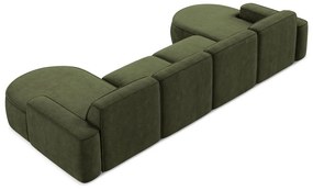 Zöld zsenília sarokkanapé (U alakú) Omao – Makamii