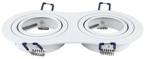 AIGOSTAR LED SPOT LÁMPA BEÉPÍTŐ KERET KEREK DUPLA M1030R-02 FEHÉR GU10 ÉS MR16-OS LED IZZÓKHOZ