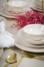 24 részes porcelán étkészlet fehér-arany