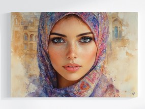 Vászonkép Canvas Nő Kelet Hidzsáb Akvarell Portré 120x80