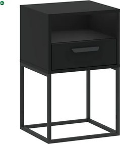 Éjjeliszekrény Fiókkal Fekete Színben CADRO NR5 40 cm PUSH