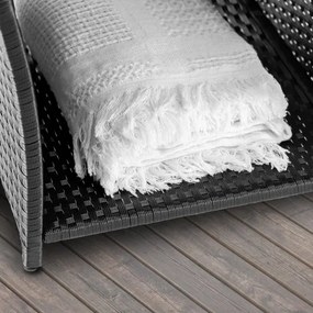 Casaria® Vedis rattan asztal 45x45x40cm - fekete