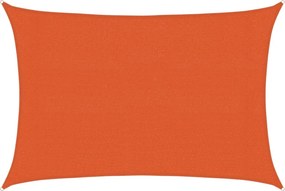 vidaXL narancssárga négyszögletű HDPE napvitorla 160 g/m² 3x5 m