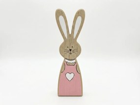 Fa nyúl LAPINA XL színes ruhával, 18 cm Termék színe: Rózsaszín