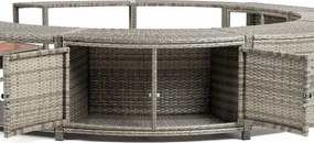 Lay-Z-Spa kör alakú rattan jakuzzi bútor, 200 cm, szürke