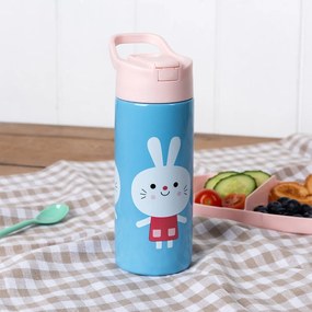 Világoskék rozsdamentes acél gyerek ivópalack 500 ml Lottie &amp; Friends – Rex London