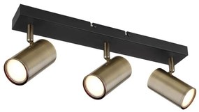 Globo 57911-3M - ROBBY 3xGU10/35W fekete/messing spotlámpa 230V