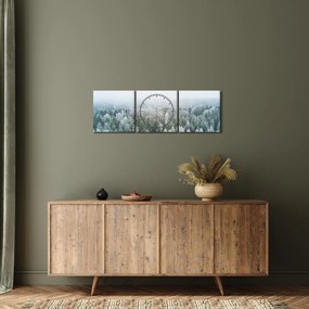 Kép - Havas erdőcsúcsok (órával) (90x30 cm)