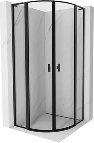 Mexen Mist L íves, nyíló zuhanykabin 100 x 100 cm, fekete keret, fekete - 8A32L-100-100-70-70
