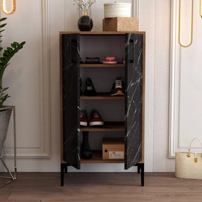 Prag - Walnut, Black Marble