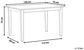 Klasszikus étkezőasztal fehér színben 120 x 75 cm HOUSTON Beliani