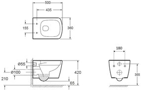 AREZZO design MONTANA Rimless függesztett wc AR-500R