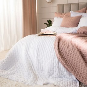 Verona Ágytakaró fodros, 220x240cm, fehér