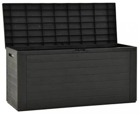 antracitszürke kerti tárolóláda 116 x 44 x 55 cm