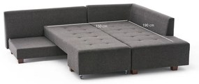 Sötétszürke kinyitható sarokkanapé (jobb oldali) Manama – Balcab Home