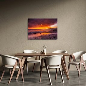 Naplemente a tengernél képe (üvegen) (70x50 cm)