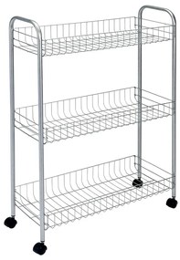 Ascona Slim De Luxe háromszintes görgős polc, magasság 84 cm - Metaltex