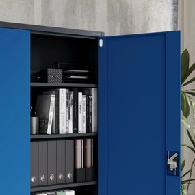 Fém iratszekrény JAN II, 1150 x 185 x 400 mm, antracit-kék