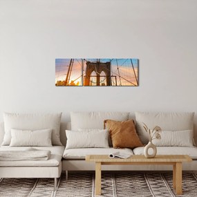 Kép - Brooklyn, híd, Manhattan, New York (órával) (90x30 cm)