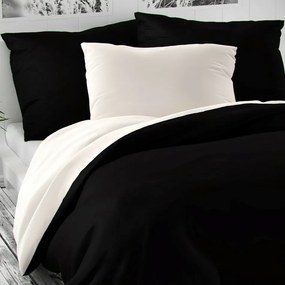 Luxury Collection szatén ágynemű, fekete-fehér, 200 x 200 cm, 2 db 70 x 90 cm, 200 x 200 cm, 2 ks 70 x 90 cm