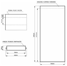 Sötétkék sötétítő termo függöny 140x245 cm Pleat – Restilo
