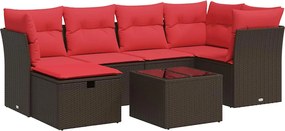 vidaXL 7 részes barna polyrattan kerti ülőgarnitúra párnákkal