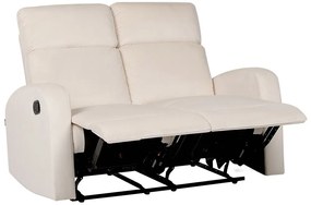 Kétszemélyes fehér bársony manuálisan állítható támlájú kanapé VERDAL Beliani