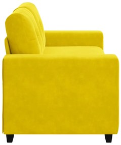 sárga bársony loveseat kanapé 140 cm