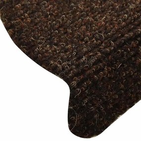 10 db barna tűlyukasztott öntapadó lépcsőszőnyeg 65 x 21 x 4 cm