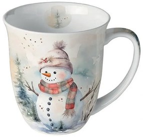 Karácsonyi porcelán bögre 400 ml Hóember Snowman in nature