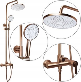 Fali Zuhany Szett Réz Ontario Esőztető 23x23 Állítható
