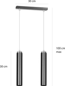 Emibig modern függeszték luna fehér króm emi955/2