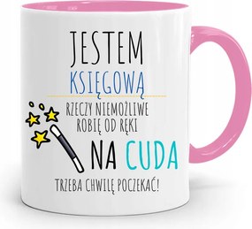 Rózsaszín Bögre Ajándék Könyvelőnek, fényképes nyomattal