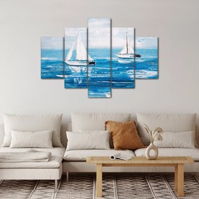 Kép - Egy jacht festése a tengeren (150x105 cm)