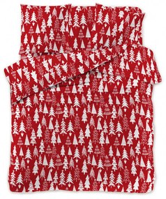 CHRISTMAS TREES piros mikroszálas ágyneműhuzat Ágyneműhuzat mérete: 70 x 90 cm | 140 x 220 cm