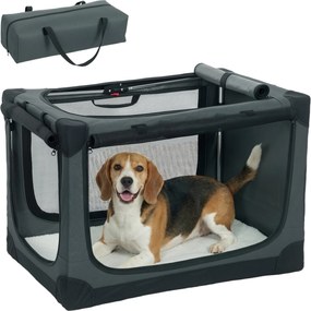 PawHut összecsukható puha kutya- és macskahordozó – utazóketrec párnával, mosható huzattal, szellős 600D Oxford, 76 x 54 x 54 cm, zöld | Aosom