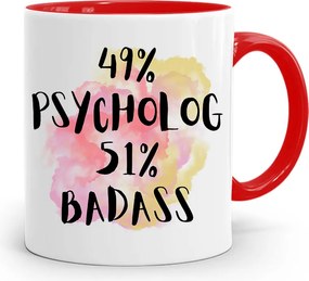 Pszichológus Pszichiáter Terapeuta Bögre Piros, fényképes nyomattal